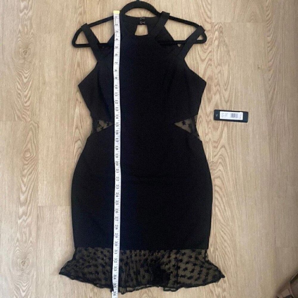 Star Mesh Harness Mini Dress 6 Bebe NWT Black Cybercore - Picture 13 of 16